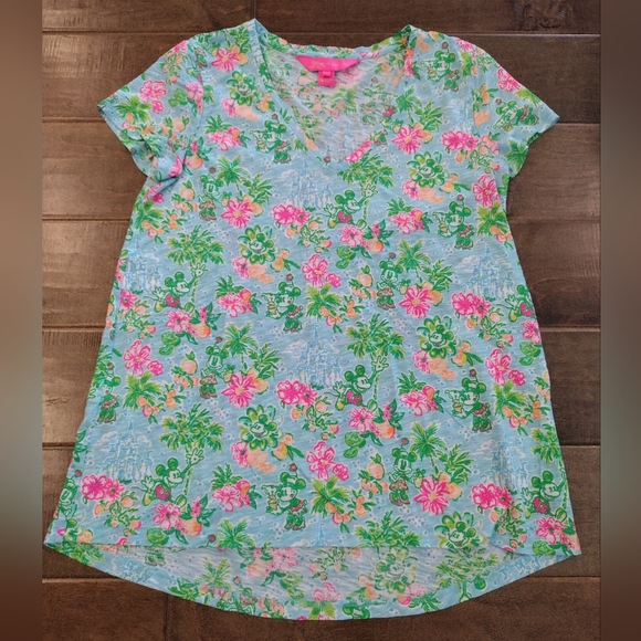 Disney Tops - LILLY PULITZER Women's Disney Mickey Minnie Etta green pink T-Shirt Tee - XS